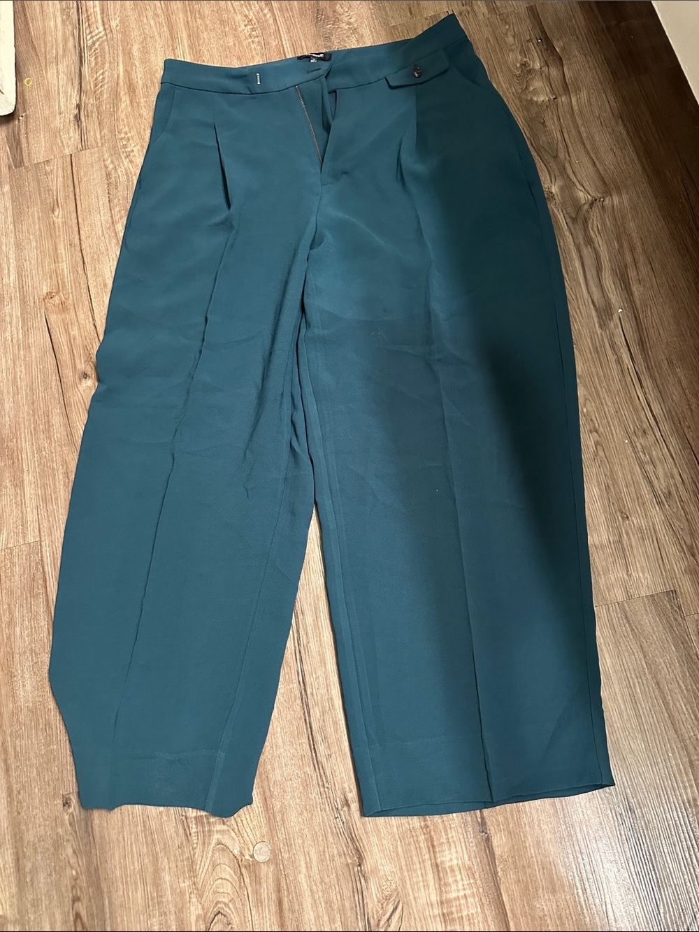 Madewell Teal Wide-Leg Trousers
